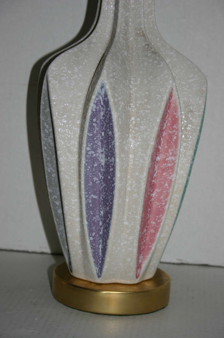 Moderne Ceramic Table Lamps In Excellent Condition For Sale In New York, NY