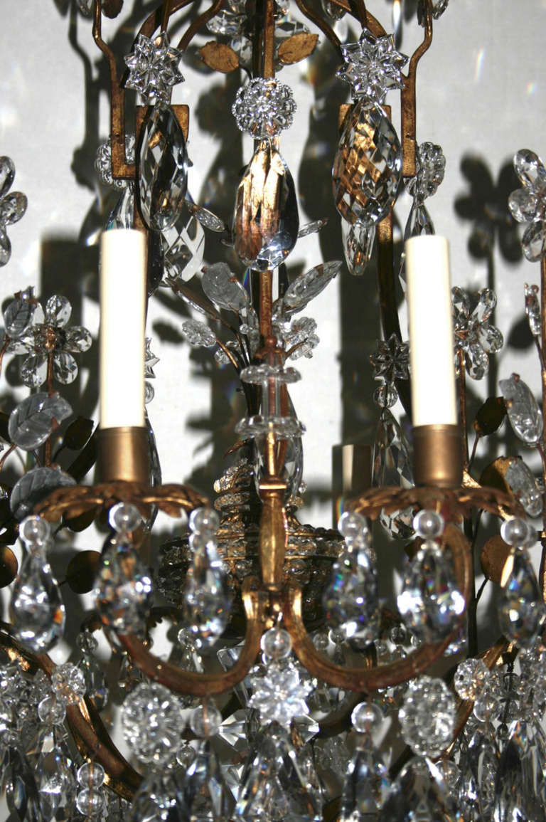 French Gilt Metal Bagues Chandelier