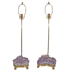 Pair of Amethyst Table Lamps