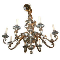 Antique Neoclassic Style Silver Chandelier