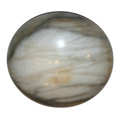 Antique Carved Alabaster Light Fixture