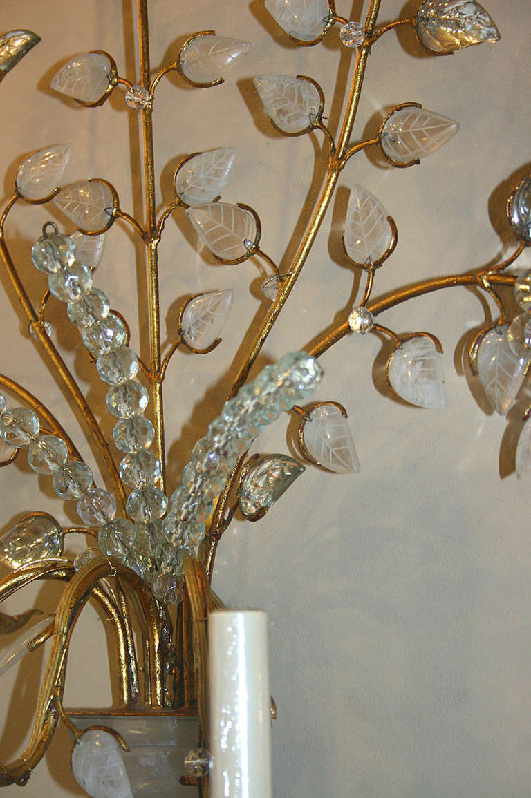 Large Sconces with Rock Crystal In Good Condition In New York, NY