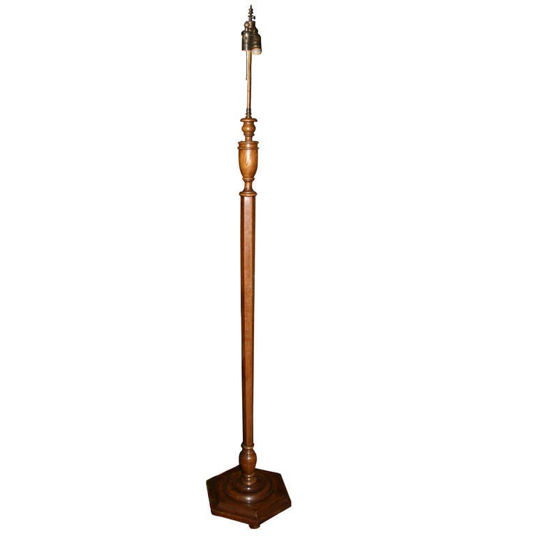 Carved Wood Floor Lamp