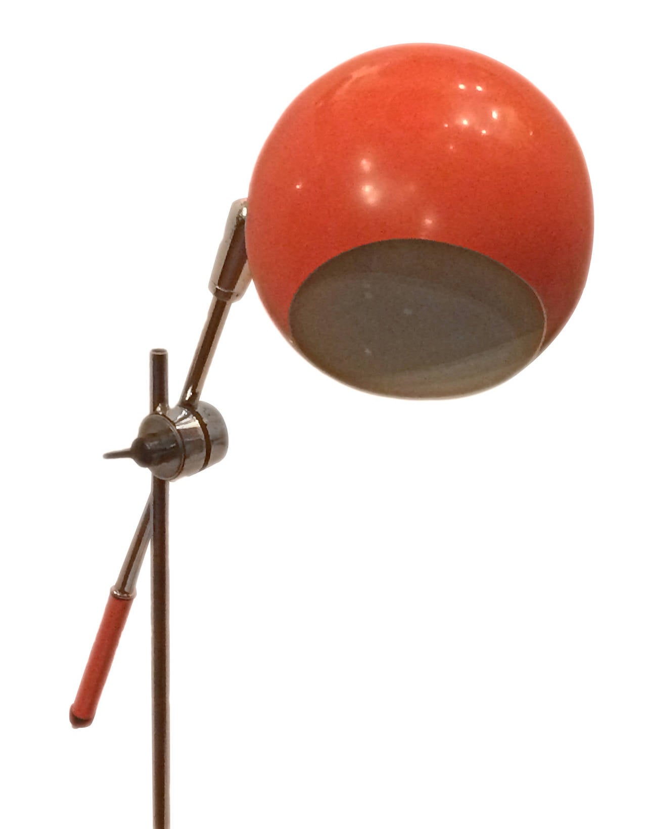 Italian Pair of Moderne Orange Lamps For Sale
