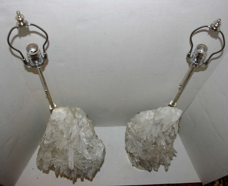 Pair of Quartz Crystal Lamps For Sale 1