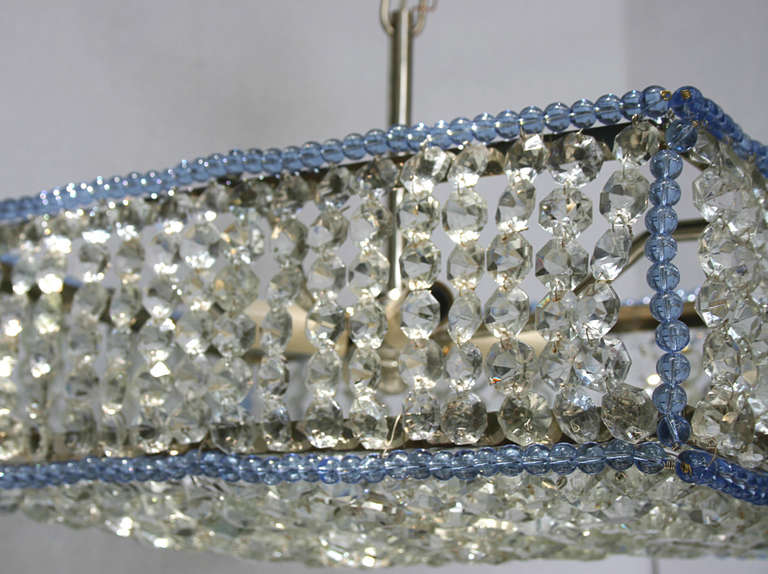 Pair of Modern Rectangular Crystal Fixtures For Sale 1