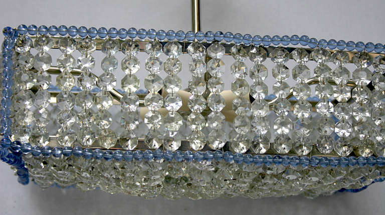 Pair of Modern Rectangular Crystal Fixtures For Sale 3