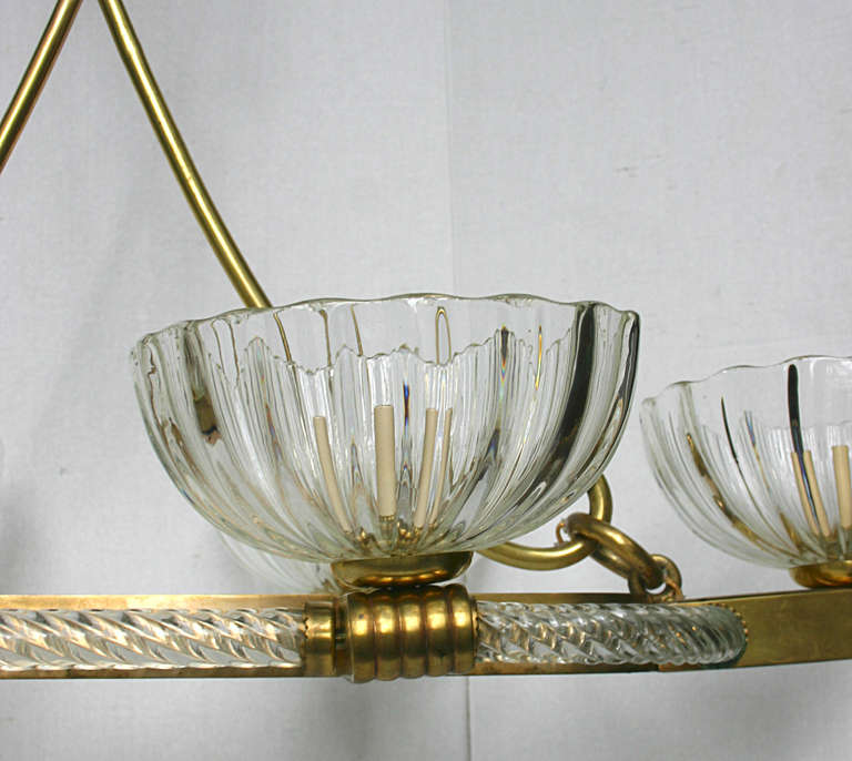 Mid-20th Century Moderne Murano Chandelier