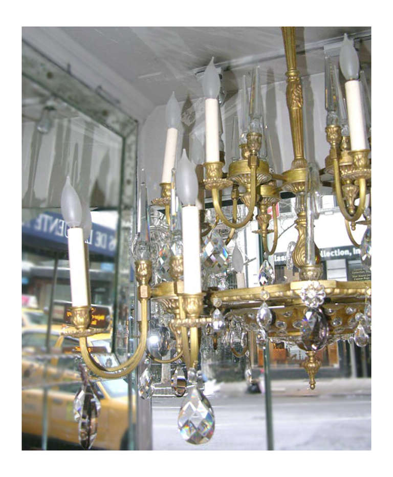 20th Century Large French Gilt Bronze Neoclassic Chandelier