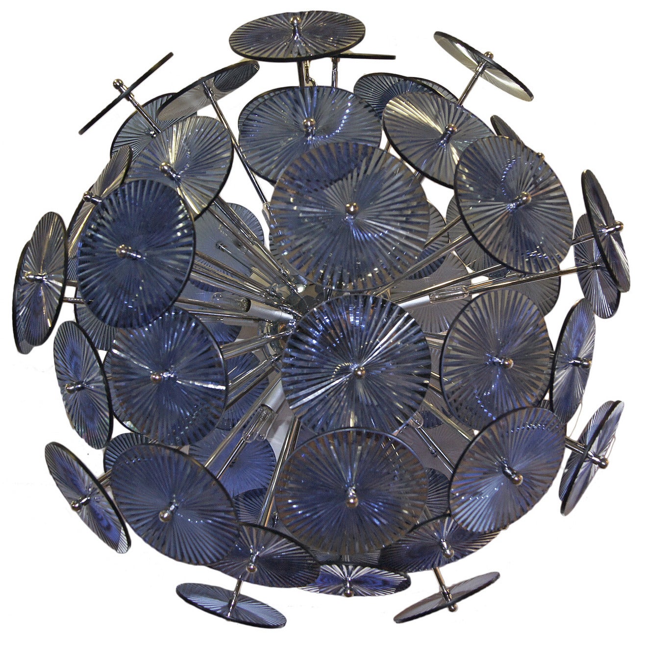 Blue Glass Sputnik Chandelier For Sale