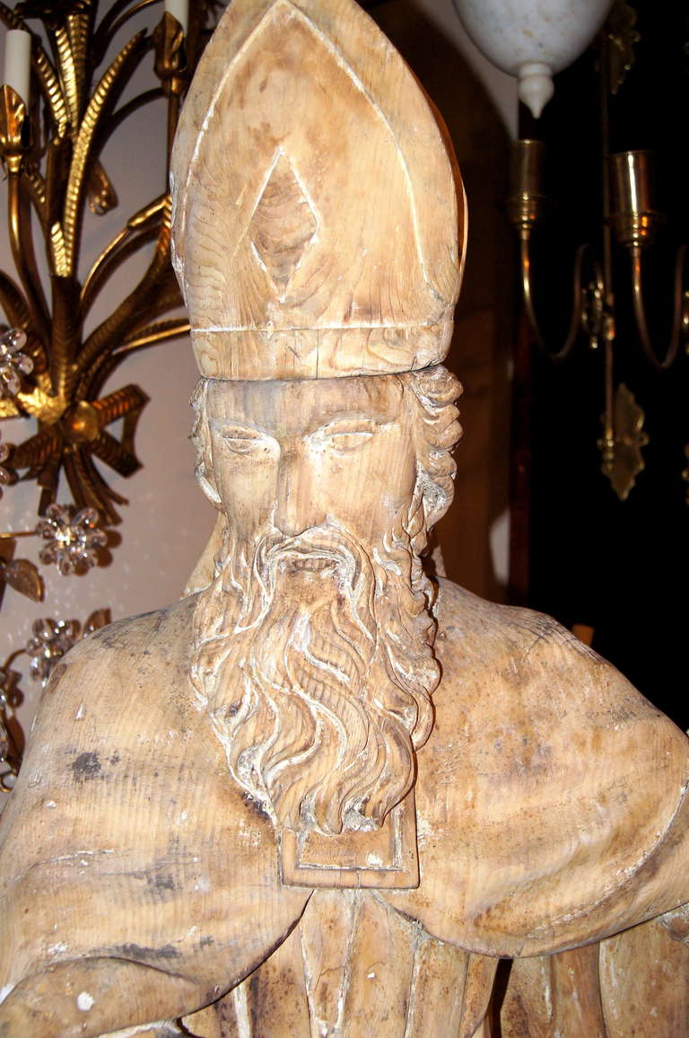 Carved Wood Sculpture of St. Peter