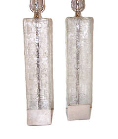 Swedish Molded Glass Table Lamps