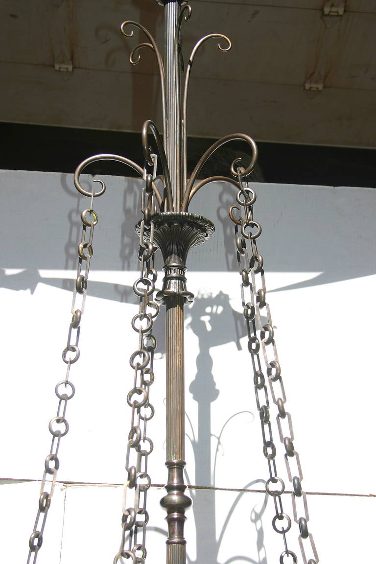 Pair of Large Bronze Chandeliers, Sold Individually For Sale 3
