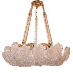 Vintage Molded Glass Murano Light Fixture