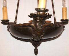 Bronze Chandelier with Neptune Figures