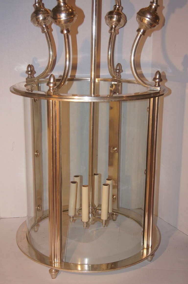 Mid-20th Century Large Silver Plated Lantern For Sale