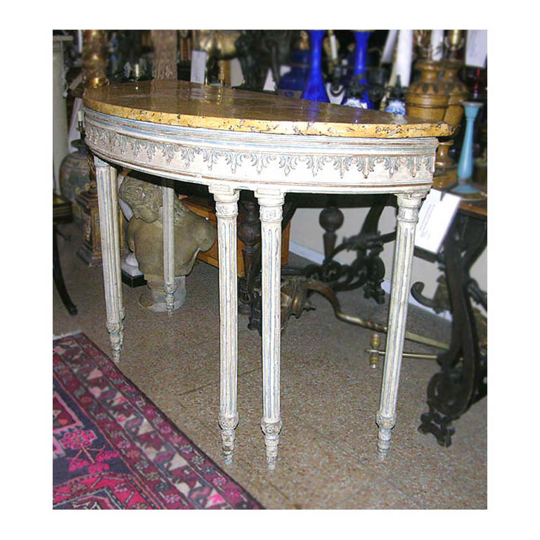 Antique Neoclassic Painted Console Table For Sale 2
