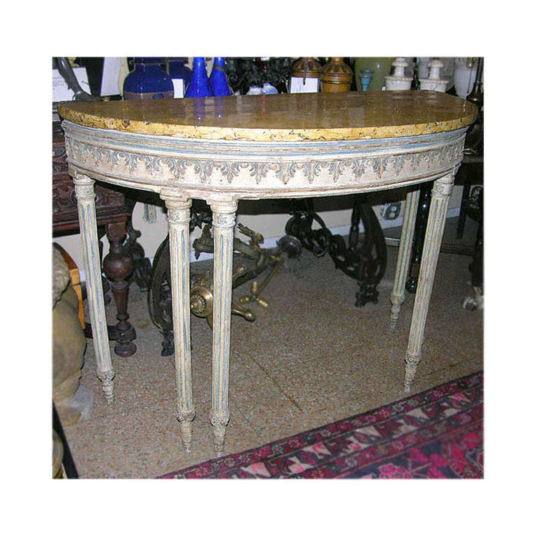 Antique Neoclassic Painted Console Table For Sale 1