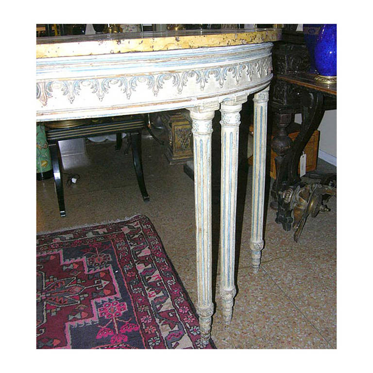 19th Century Antique Neoclassic Painted Console Table For Sale