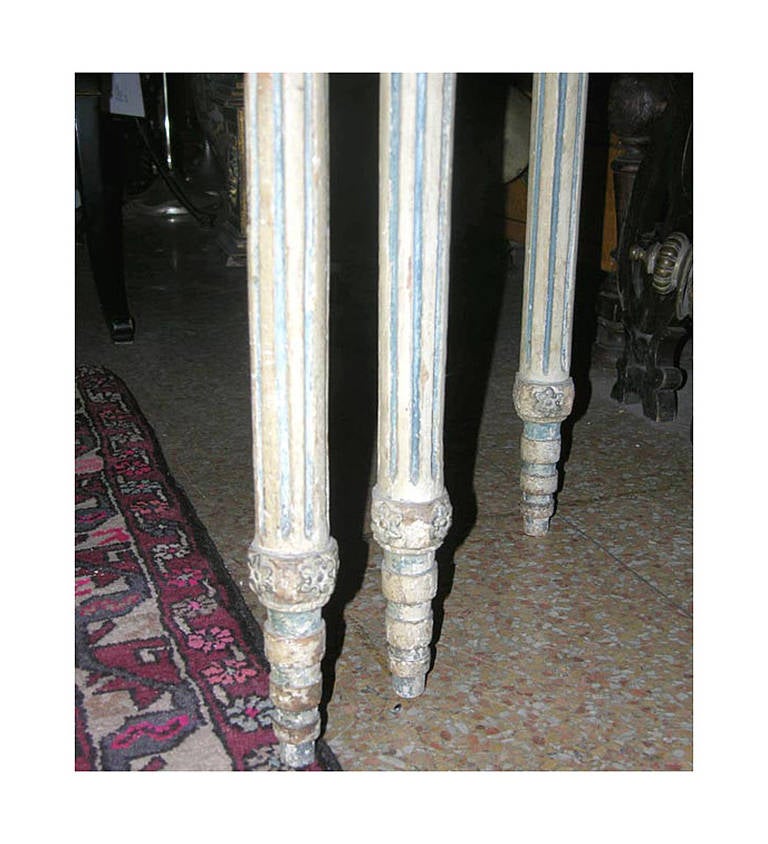 Antique Neoclassic Painted Console Table For Sale 4