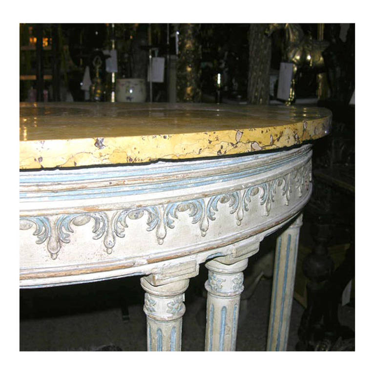 Antique Neoclassic Painted Console Table For Sale 3