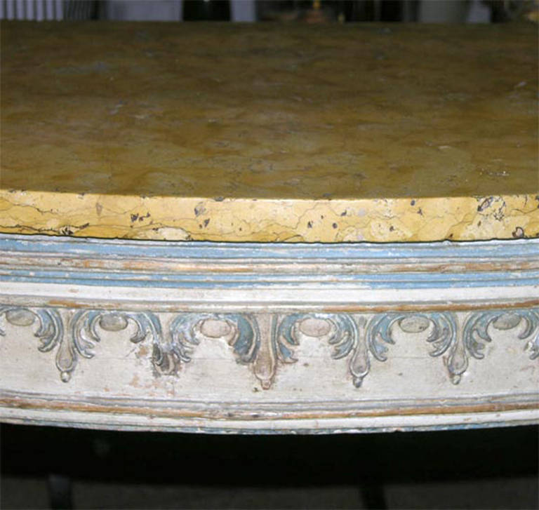 Antique Neoclassic Painted Console Table For Sale 5