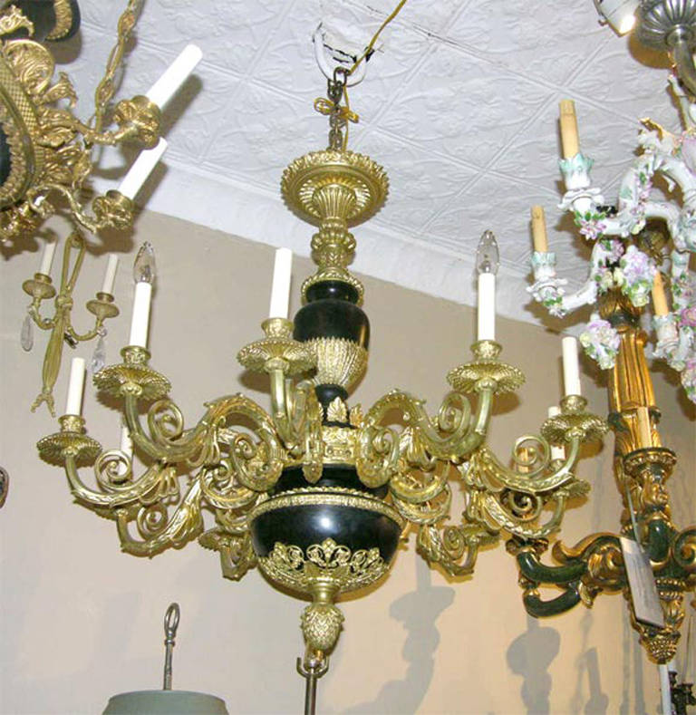 Metal Large Empire Style Chandelier For Sale