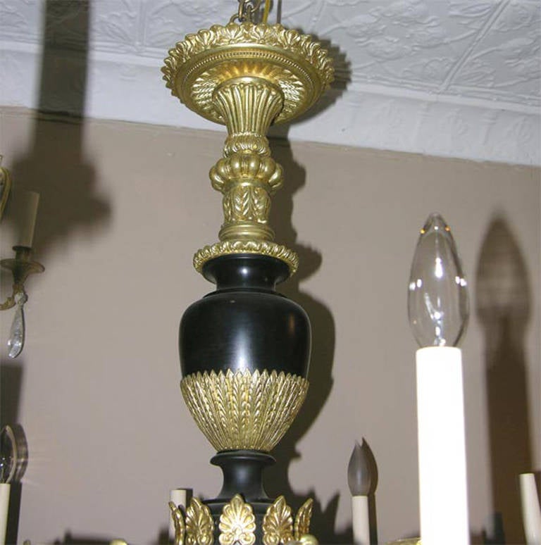 Gilt Large Empire Style Chandelier For Sale
