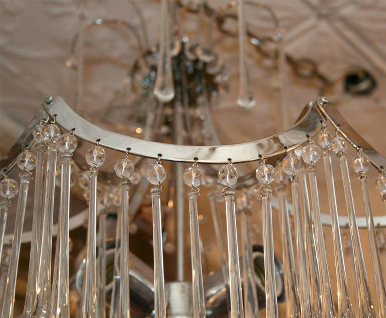 XX secolo Coppia di lampadari a sospensione in vetro in vendita