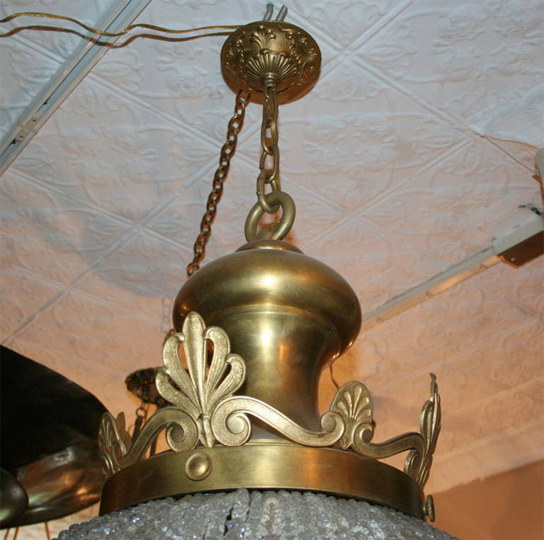 20th Century Large Neoclassic Crystal Lantern