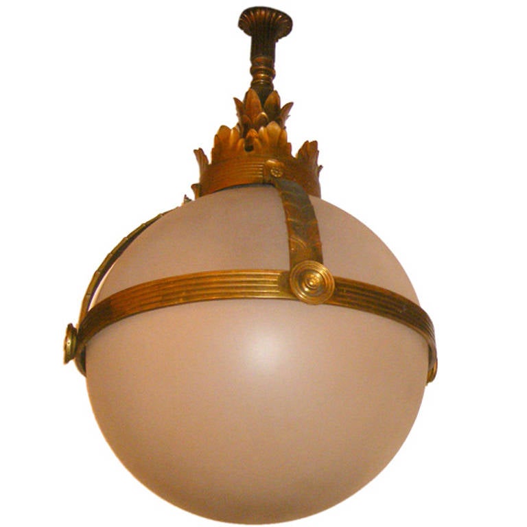Frosted Glass Globe Lantern For Sale at 1stdibs