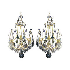 Antique Pair of Large Gilt Bronze Sconces