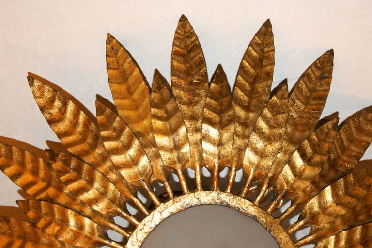 French Sunburst Light Fixture In Good Condition In New York, NY