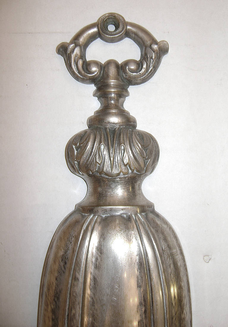 20th Century Pair of Neoclassic Style Silver Sconces For Sale
