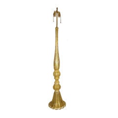 Gold and Clear  Venetian Glass Floor Lamp