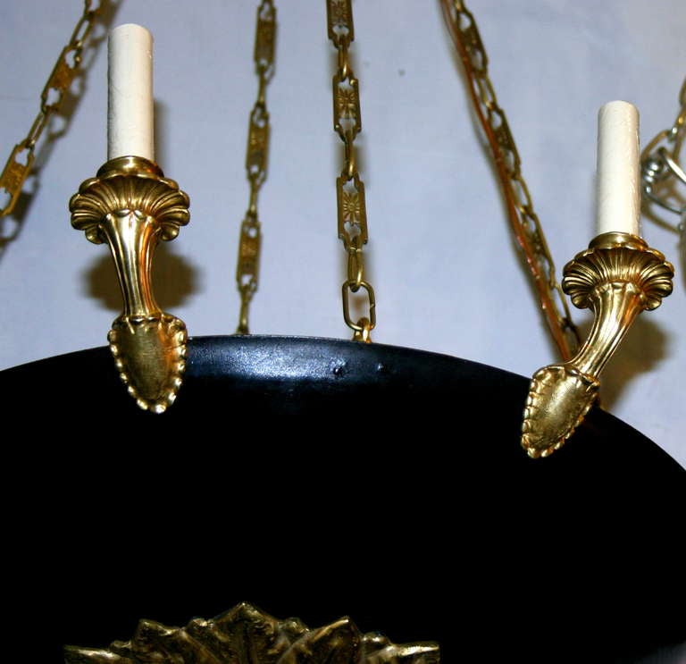 Mid-20th Century Pair of Large Empire Style Chandeliers For Sale