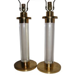 Pair of  Lucite Lamps