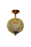 Crystal 
Gilt Metal Lantern