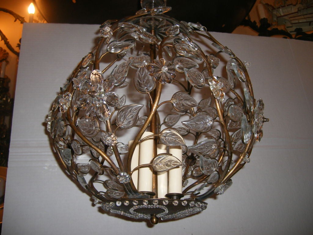 Mid-20th Century Pair of Bronze Light Fixtures with Molded Glass, Sold Individually For Sale