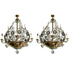 Pair of Large Bagues Chandeliers