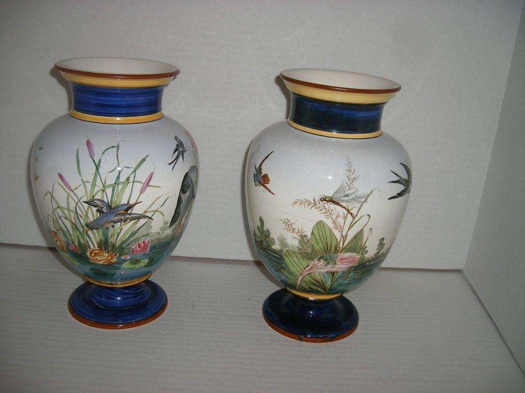 Pair of Vases with Landscapes For Sale 1