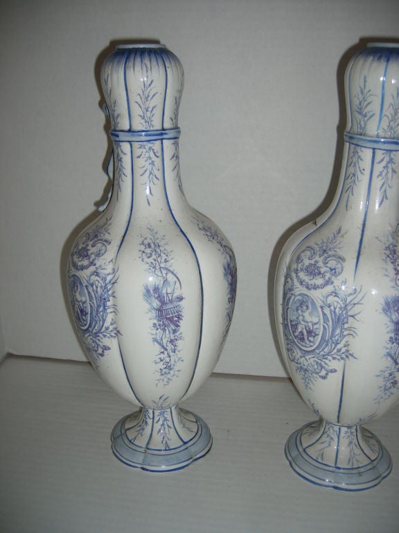 Pair of French Gien Vases 2