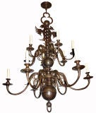 Antique Dutch Bronze Chandelier