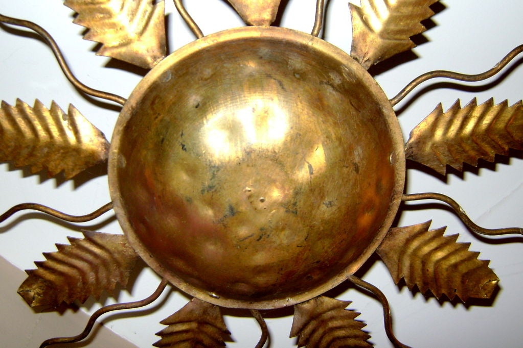 French Gilt Metal Light Fixture For Sale