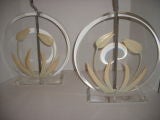 Pair of Large Lucite Lamps