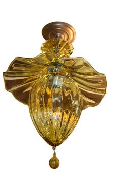 Amber Murano Glass Lantern