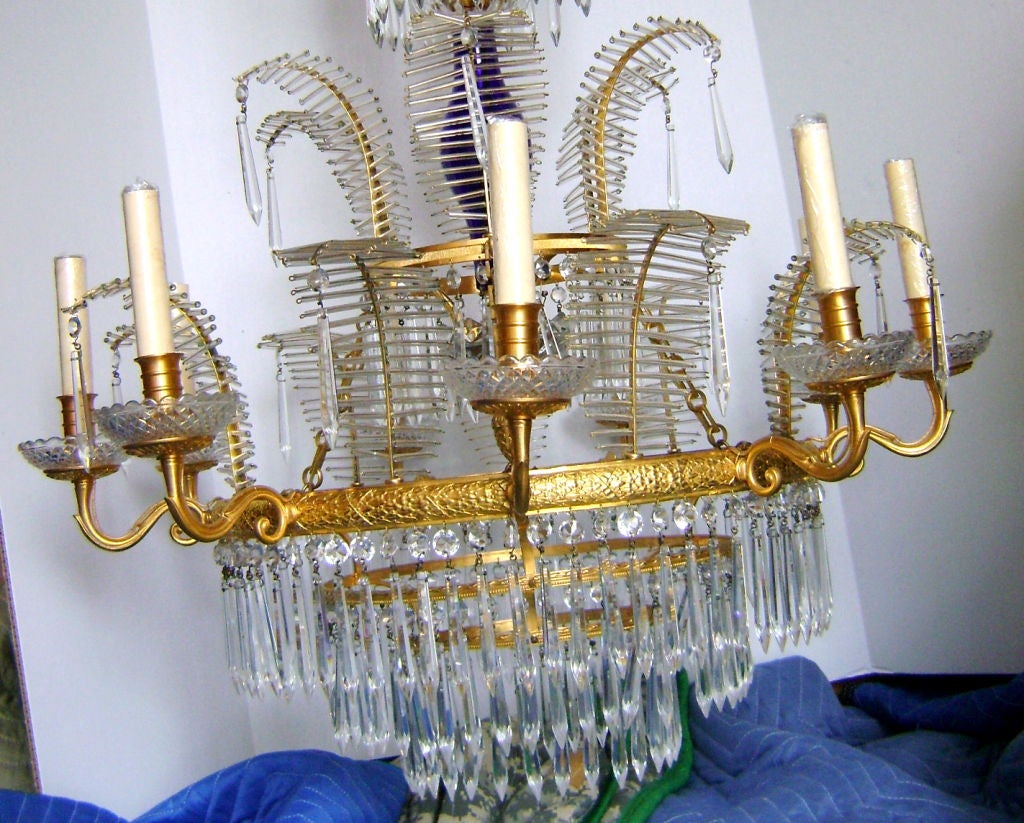 Russian Bronze and Crystals Chandelier 2