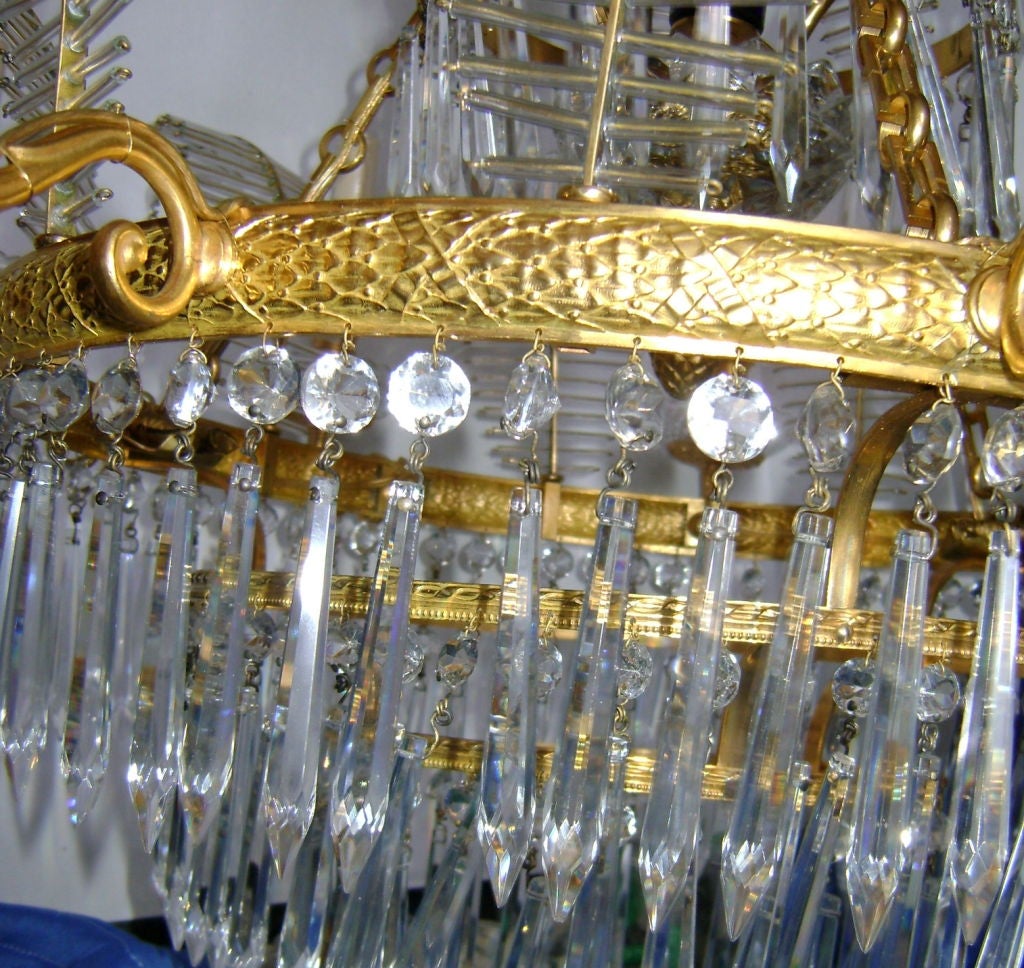 Russian Bronze and Crystals Chandelier 3