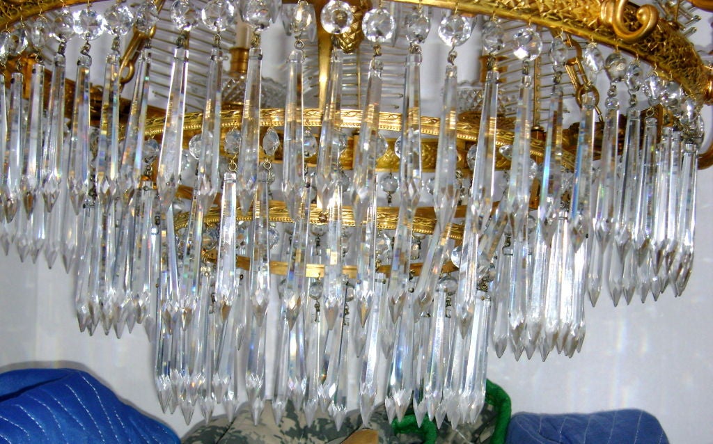 Russian Bronze and Crystals Chandelier 4