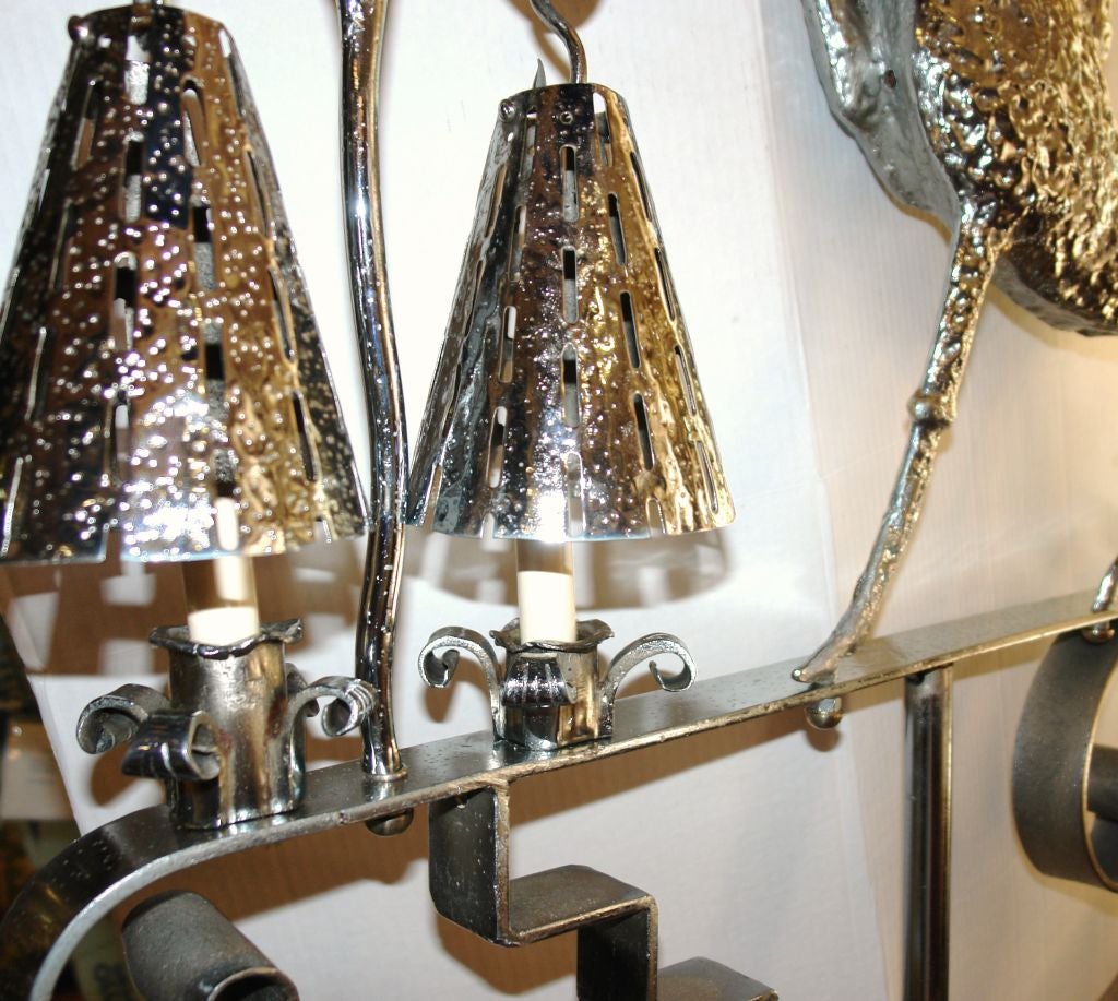 Silver Plated Horse Arts & Crafts Floor Lamps In Excellent Condition For Sale In New York, NY